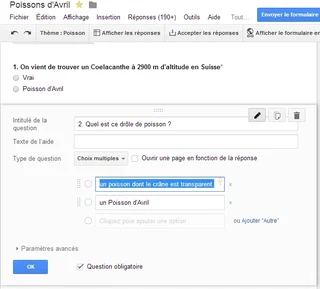 Editeur de Formulaire Google Drive