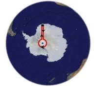 Le "triangle" qu'aurait pu parcourir l'explorateur autour du pôle Sud