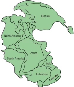 Carte dela Pangée
