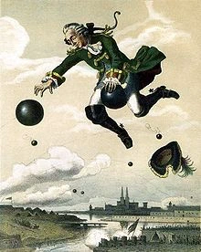 Le baron de Münchausen se déplaçait en chevauchant des boulets de canon...