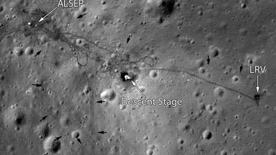 Avec les moyens actuels pourquoi ne disposons-nous pas d'images précises des traces laissées sur la Lune par les missions Apollo (rover lunaires et morceaux de lem) ? featured image