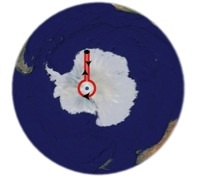 Le "triangle" qu'aurait pu parcourir l'explorateur autour du pôle Sud